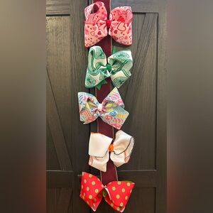 Kids Multicolor Holiday Print Hair Bow - Unbranded